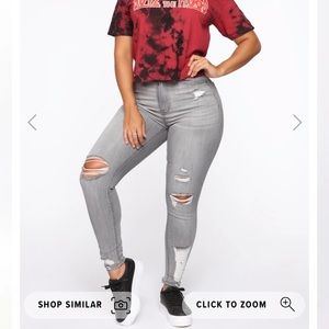 Fashion nova grey high waisted jeans